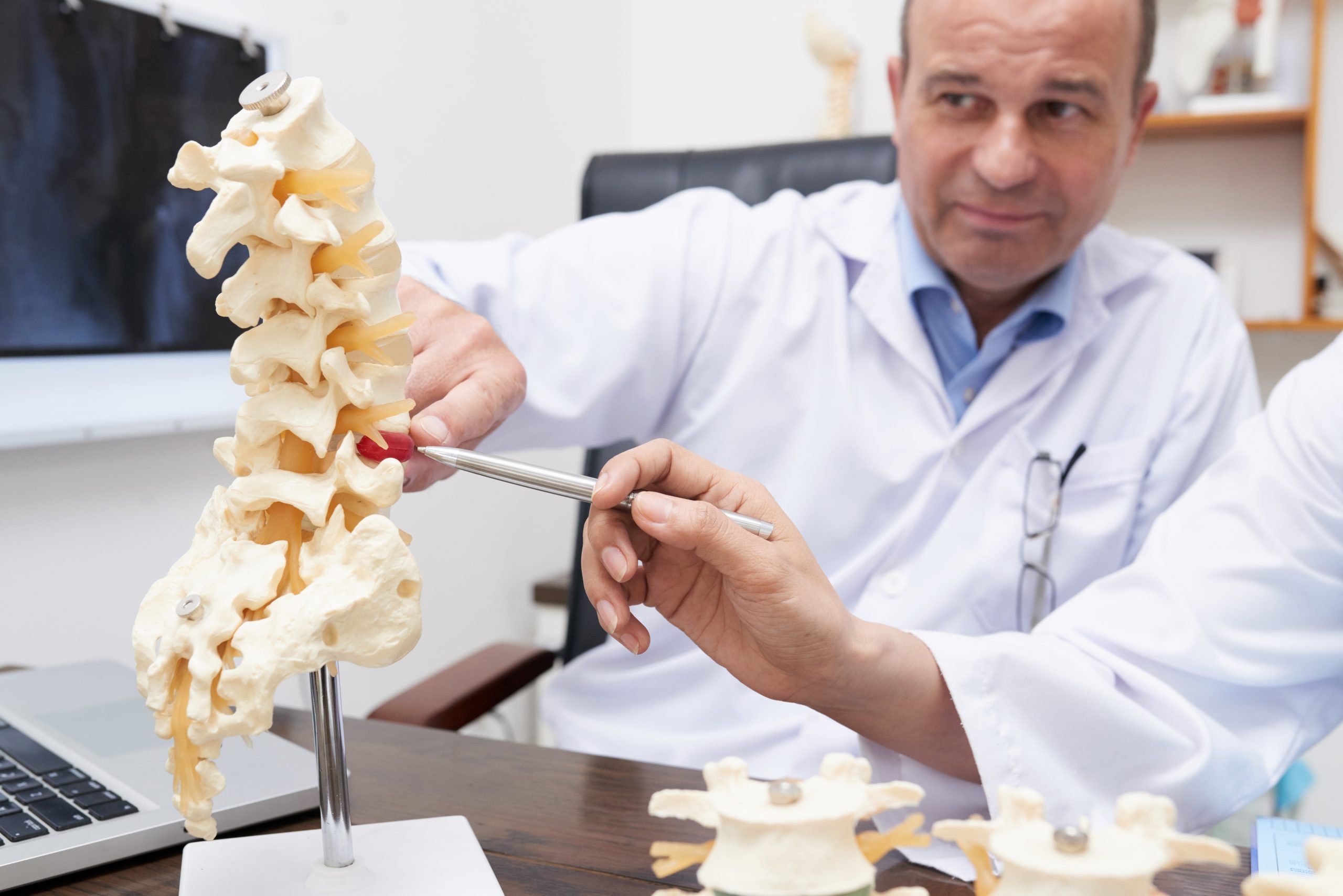 osteopath pointing spine inflammation model medical office 1 scaled